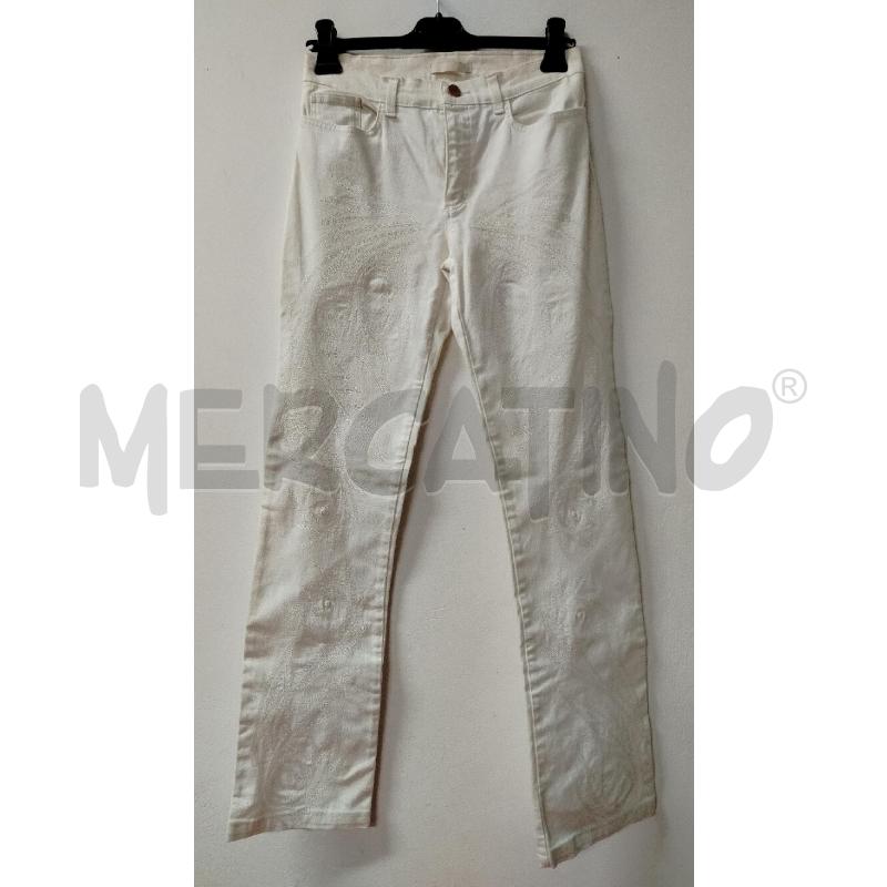 PANTALONE DONNA ROBERTO CAVALLI BIANCHI DECORO CUCITURE | Mercatino dell'Usato Roma cinecitta' 1