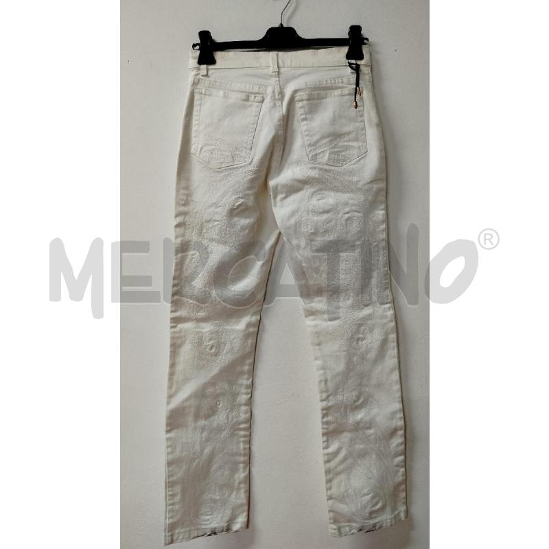 PANTALONE DONNA ROBERTO CAVALLI BIANCHI DECORO CUCITURE | Mercatino dell'Usato Roma cinecitta' 3