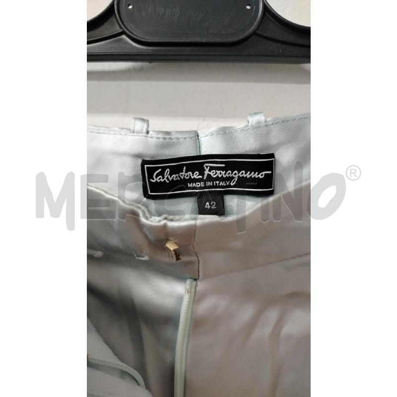 PANTALONE DONNA SALVATORE FERRAGAMO TURCHESE SETA | Mercatino dell'Usato Roma cinecitta' 2