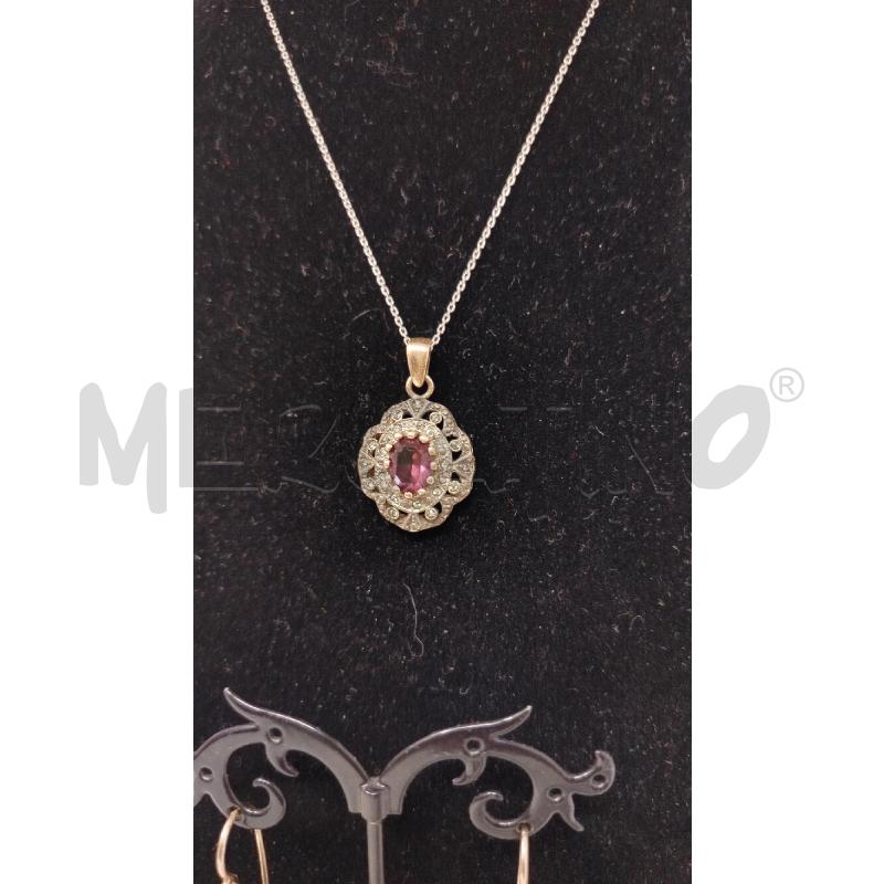 PARURE COLLANA+ORECCHINI DECO ROSETTE ROSA | Mercatino dell'Usato Roma cinecitta' 2