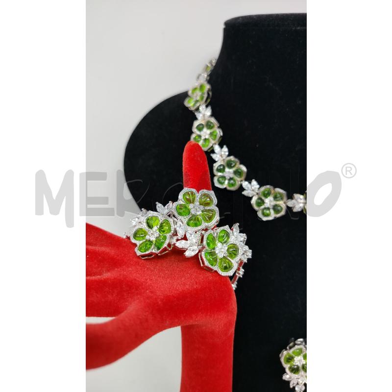 PARURE SILVESTRO FIORE ARG FIORI VERDI C+O+B  | Mercatino dell'Usato Roma cinecitta' 2
