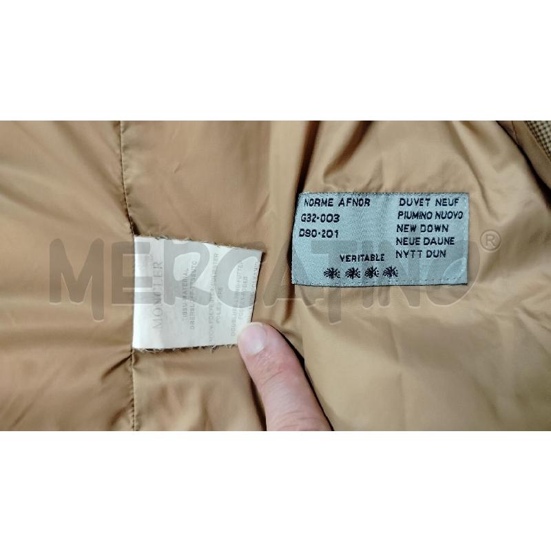PIUMINO DONNA MONCLER BEIGE PIED DE POULE LUNGO | Mercatino dell'Usato Roma cinecitta' 4