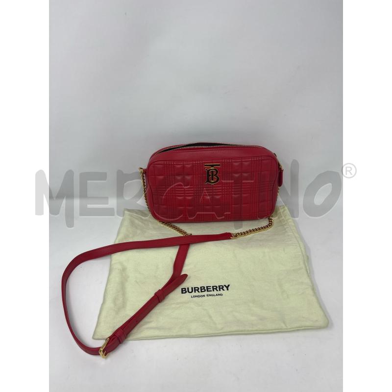 POCHETTE BURBERRY ROSSA TRAPUNTATA TRACOLLA | Mercatino dell'Usato Roma cinecitta' 1
