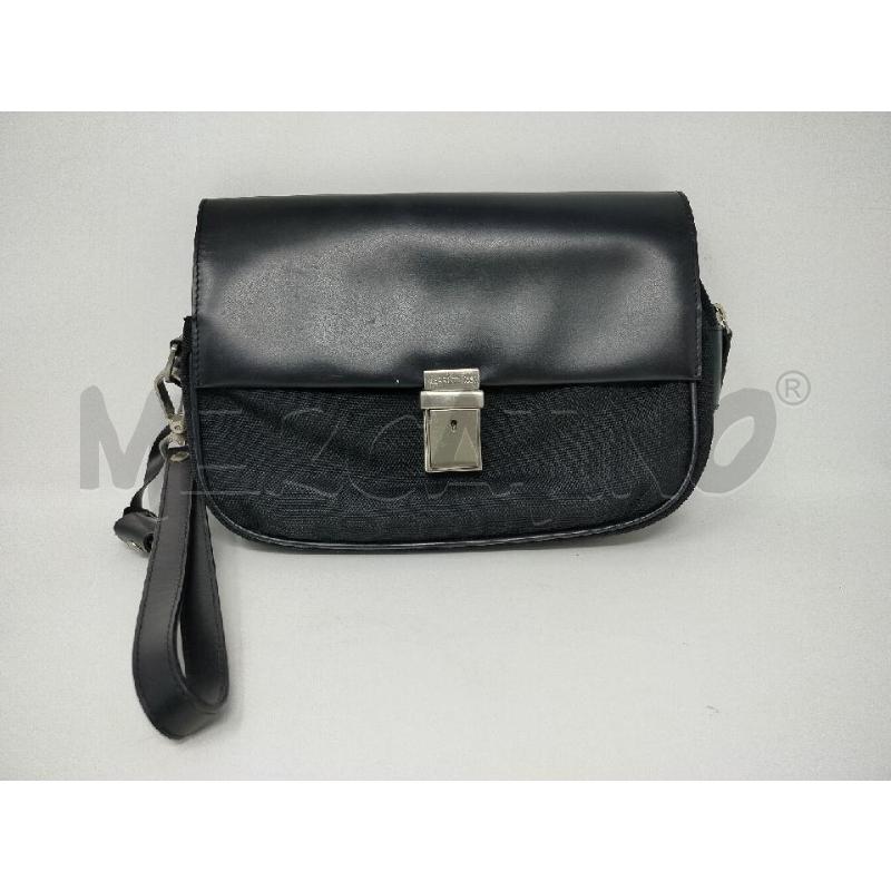 POCHETTE CERRUTI NERA PELLE NYLON | Mercatino dell'Usato Roma cinecitta' 1