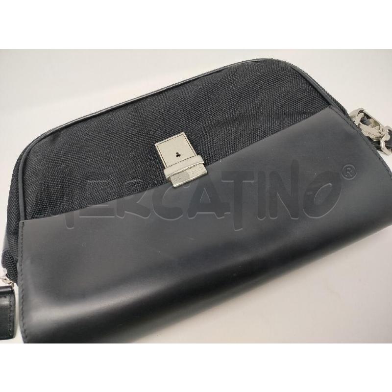 POCHETTE CERRUTI NERA PELLE NYLON | Mercatino dell'Usato Roma cinecitta' 2