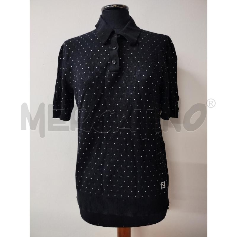 POLO DONNA FENDI NERA POIS BIANCHI | Mercatino dell'Usato Roma cinecitta' 1