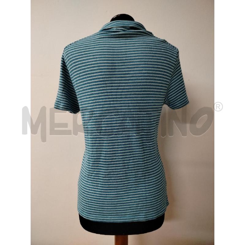 POLO DONNA PRIMA CLASSE AZZURRA RIGHE QUADRATINI | Mercatino dell'Usato Roma cinecitta' 2
