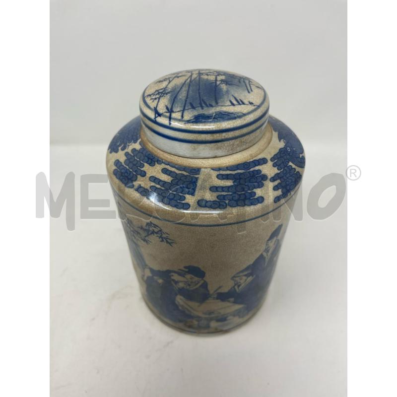 POTICHE ORIENTALE TERRAGLIA DEC BLU  | Mercatino dell'Usato Roma cinecitta' 2
