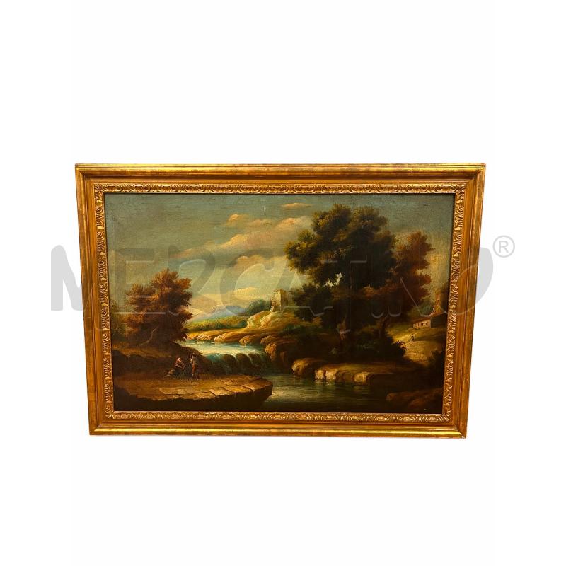 QUADRO 137*100 PAESAGGIO BUCOLICO NORD ITALIAN EPOCA | Mercatino dell'Usato Roma cinecitta' 1