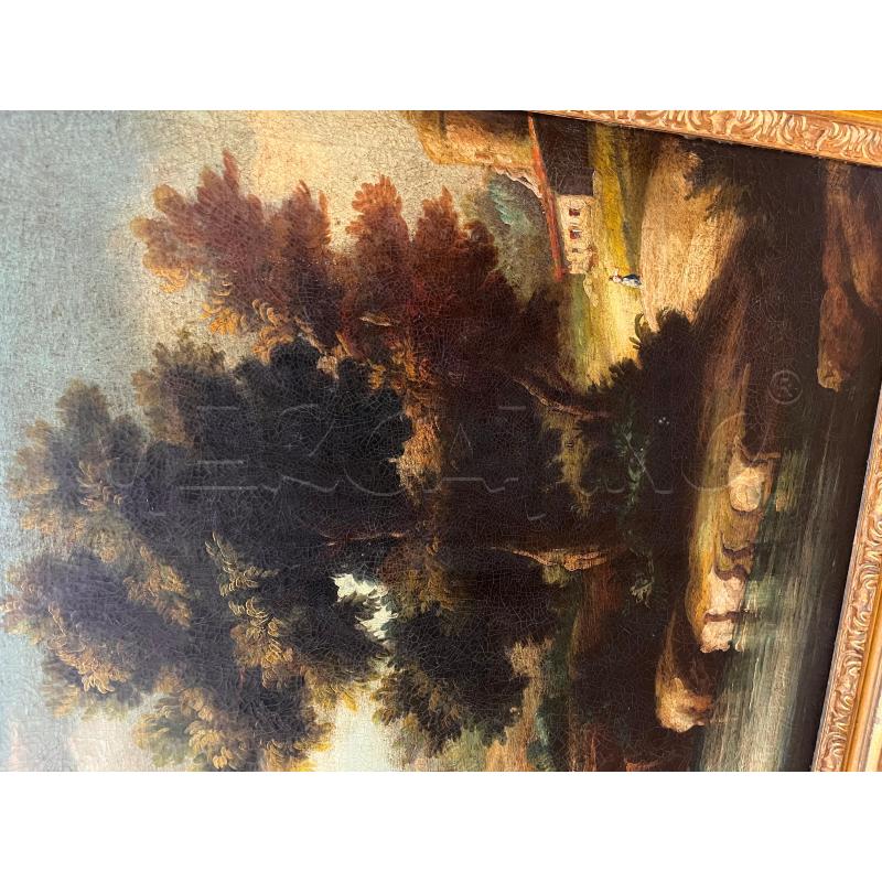 QUADRO 137*100 PAESAGGIO BUCOLICO NORD ITALIAN EPOCA | Mercatino dell'Usato Roma cinecitta' 3