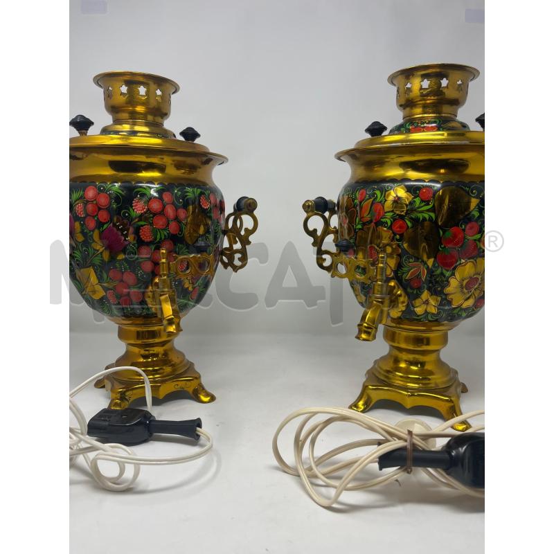 SAMOVAR MET DORATO DECORO FIORI A LUSTRO PZ.2 | Mercatino dell'Usato Roma cinecitta' 1