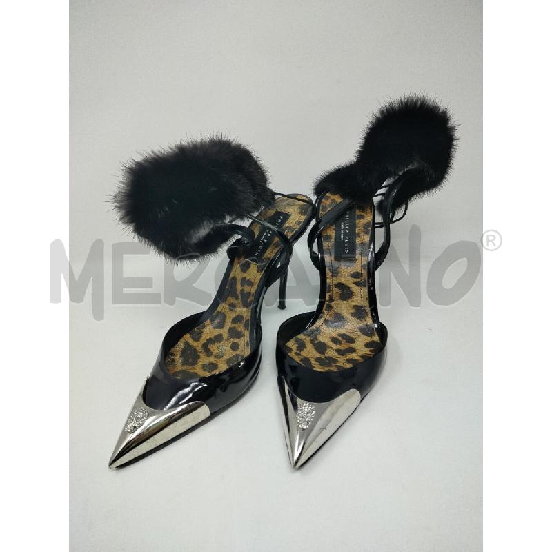 SCARPE DONNA PHILIPP PLEIN NERE VERNICE PUNTA ARGENTATA | Mercatino dell'Usato Roma cinecitta' 2