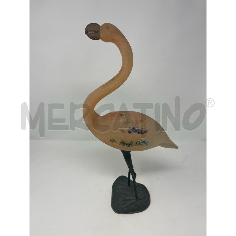SCULTURA FENICOTTERO MURANO LUIGI MELLARA VETRO E BRONZO | Mercatino dell'Usato Roma cinecitta' 1