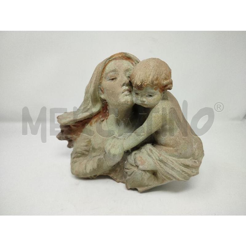 SCULTURA TERRACOTTA MADONNA CON BAMBINO | Mercatino dell'Usato Roma cinecitta' 1