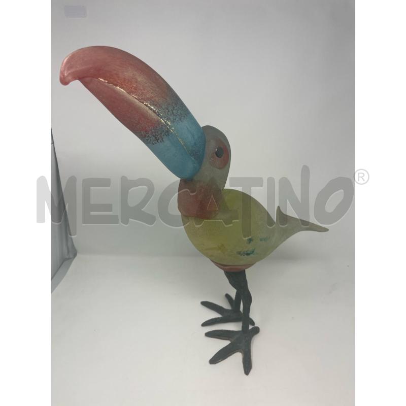 SCULTURA TUCANO MURANO LUIGI MELLARA VETRO E BRONZO | Mercatino dell'Usato Roma cinecitta' 1