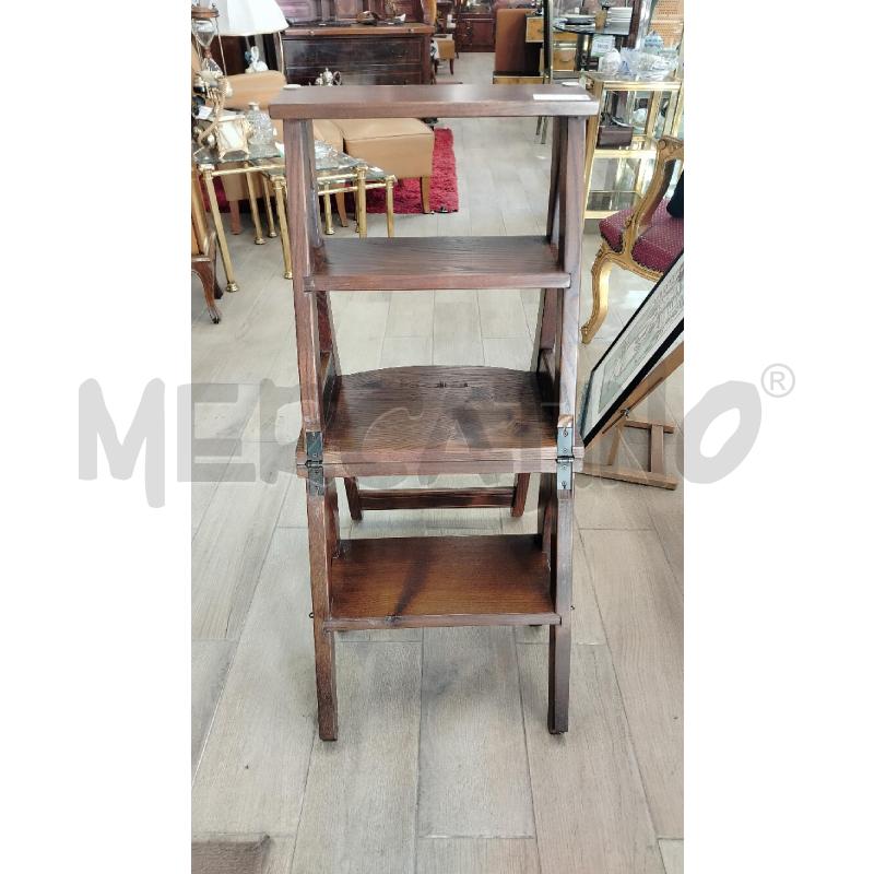 SEDIA/ SCALETTA LEGNO SCURO  | Mercatino dell'Usato Roma cinecitta' 1