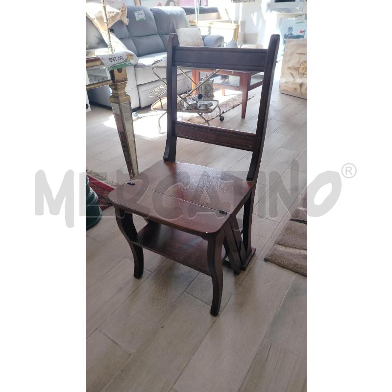SEDIA/ SCALETTA LEGNO SCURO  | Mercatino dell'Usato Roma cinecitta' 2