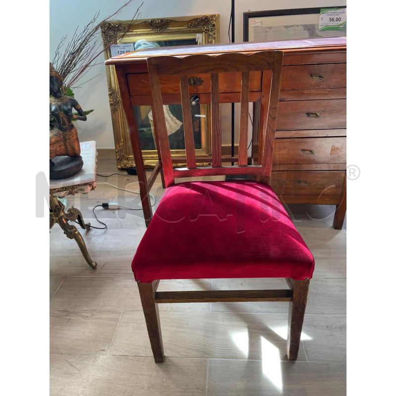 SEDIA SING LEGNO SEDUTA ROSSO | Mercatino dell'Usato Roma cinecitta' 1