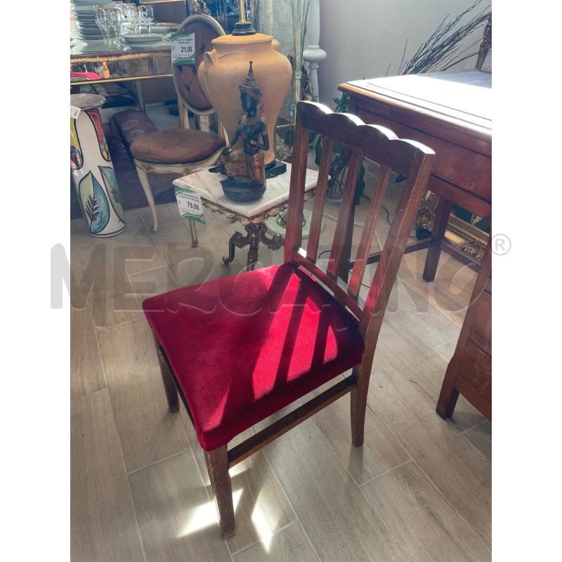 SEDIA SING LEGNO SEDUTA ROSSO | Mercatino dell'Usato Roma cinecitta' 2