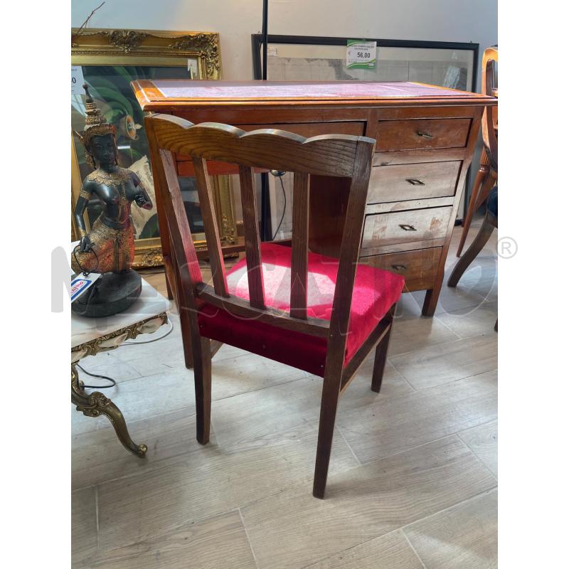 SEDIA SING LEGNO SEDUTA ROSSO | Mercatino dell'Usato Roma cinecitta' 3