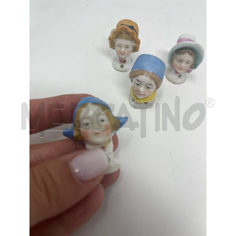 SET 4 TESTINE PER ACCESSORI DA TOILETTE PORCELLANA ANNI 20/30  | Mercatino dell'Usato Roma cinecitta' 2