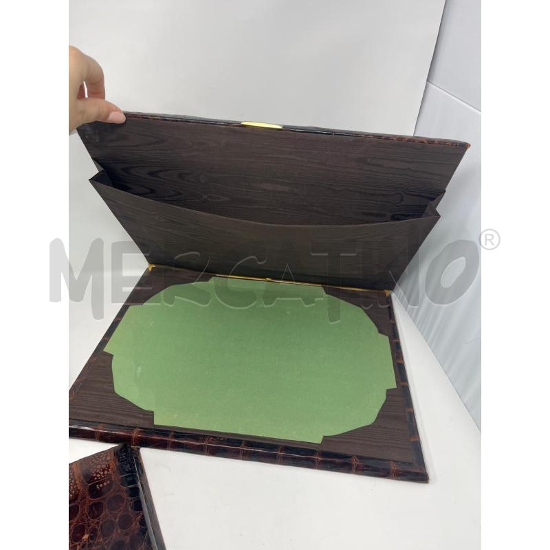 SET SCRIVANIA PELLE MARRONE  | Mercatino dell'Usato Roma cinecitta' 3
