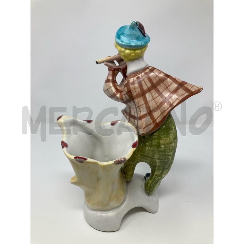 STATUETTA CON VASETTO CER SUONATORE FLAUTO ITALY ANNI 40 | Mercatino dell'Usato Roma cinecitta' 3