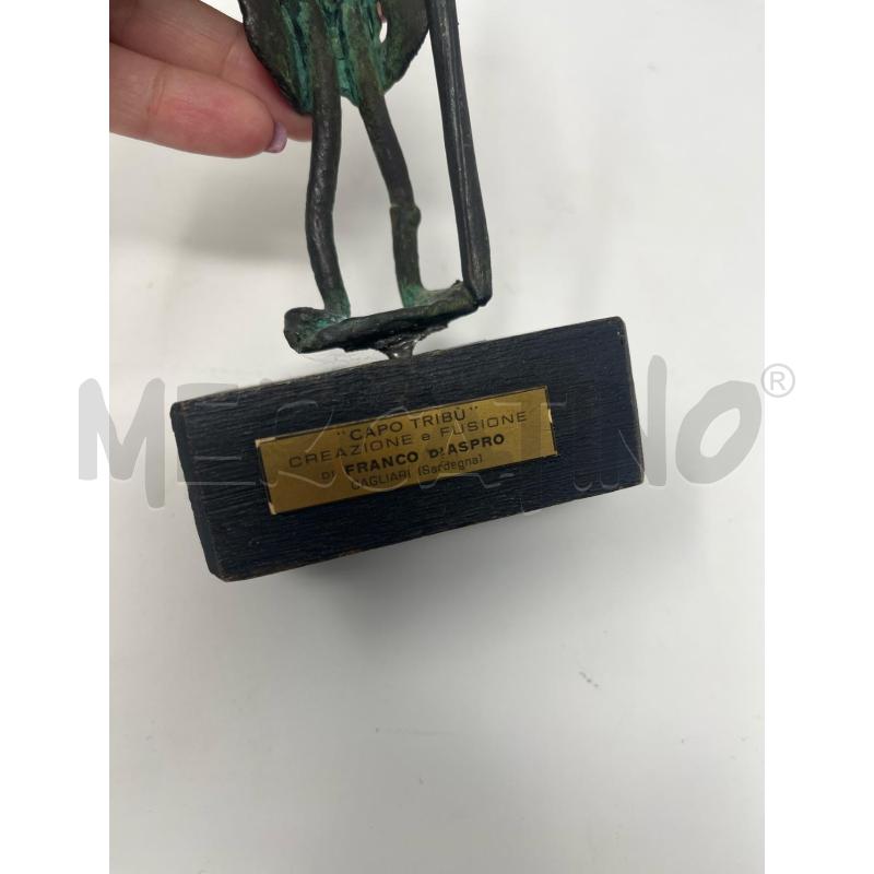 STATUETTA FRANCO D'ASPRO CAPO TRIBÙ BRONZO SARDO   | Mercatino dell'Usato Roma cinecitta' 3