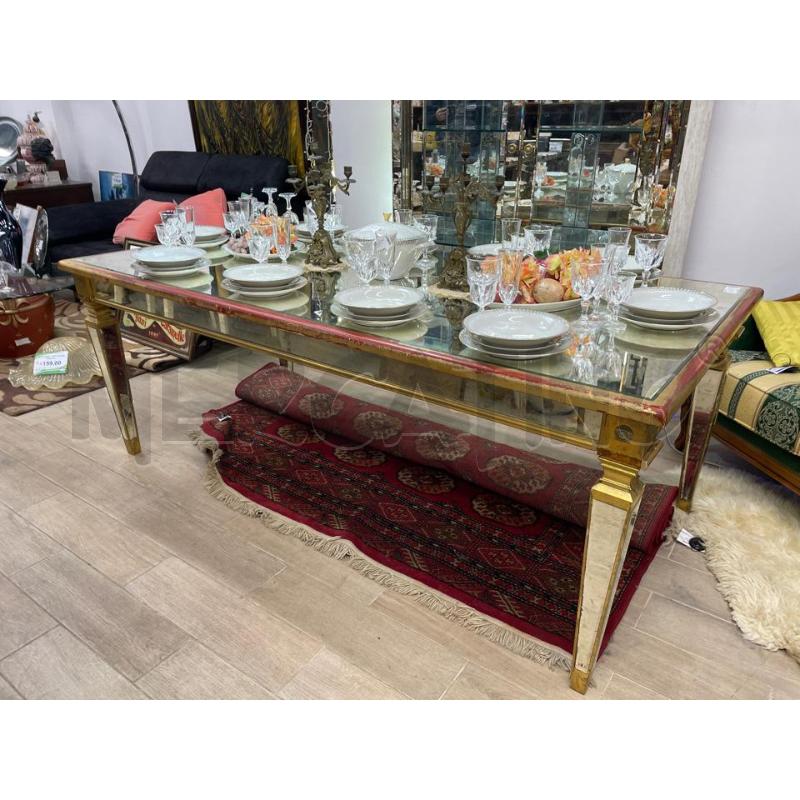 TAVOLO RETTANGOLARE PIANO SPECCHIO BORDO LEGNO | Mercatino dell'Usato Roma cinecitta' 1