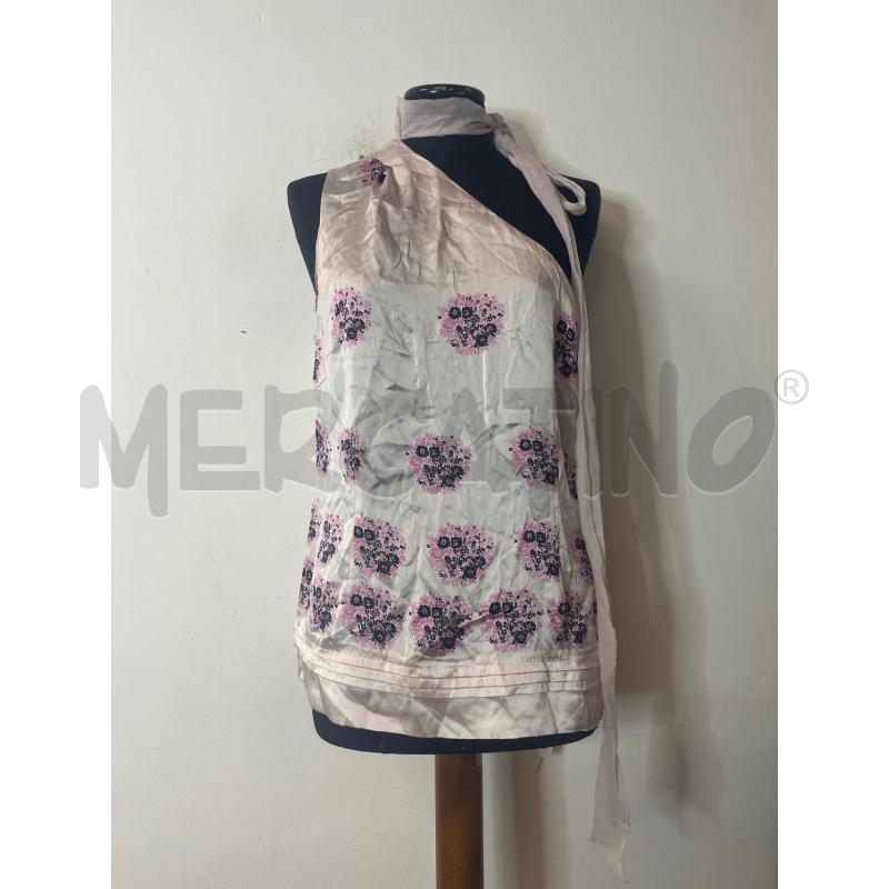 TOP SCERVINO ROSA MONOSPALLA FIORI SETA | Mercatino dell'Usato Roma cinecitta' 1