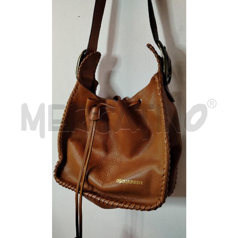 TRACOLLA DONNA DSQUARED2 CUOIO CARAMELLO LACCI NAPPE | Mercatino dell'Usato Roma cinecitta' 2
