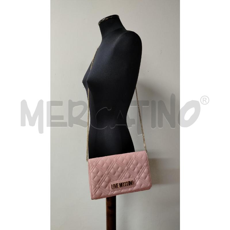 TRACOLLA DONNA LOVE MOSCHINO ROSA ROMBI CATENA DORATA | Mercatino dell'Usato Roma cinecitta' 1