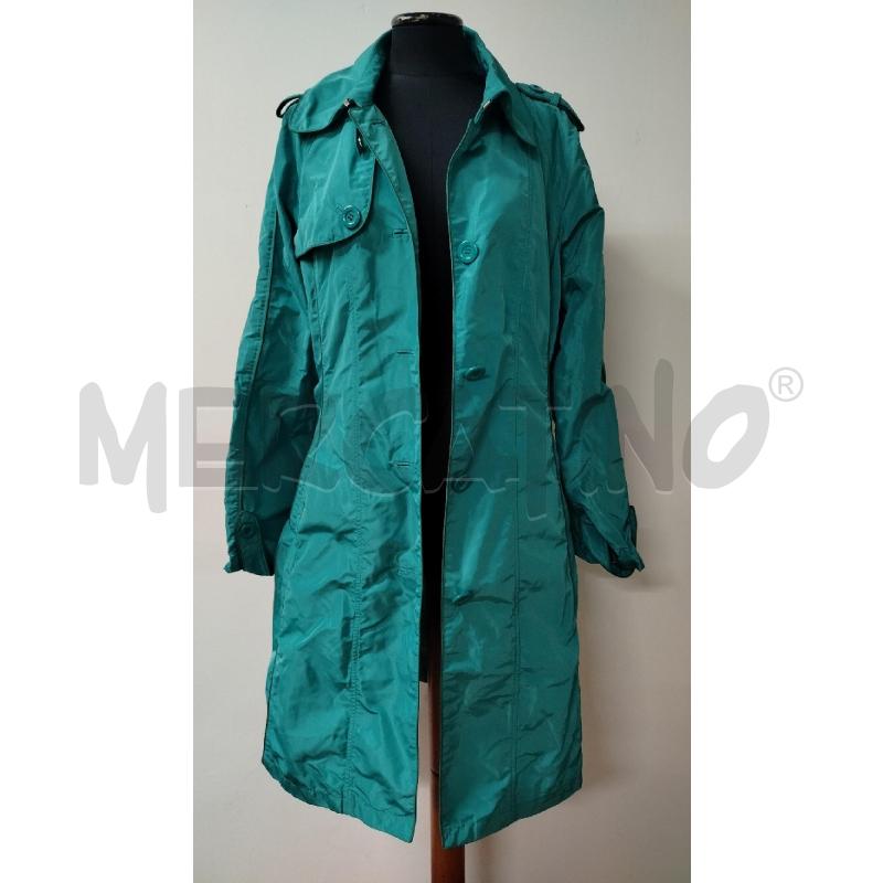 TRENCH DONNA DIEGO VERDE ACQUA SATIN | Mercatino dell'Usato Roma cinecitta' 1