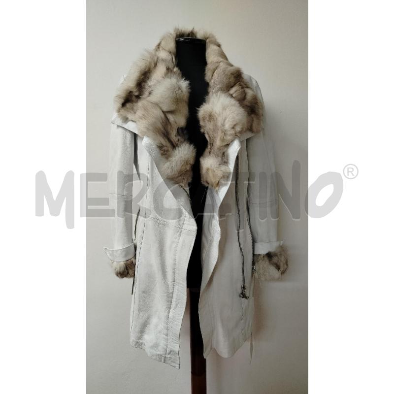 TRENCH DONNA PELLE HFN BIANCA PELLICCIA | Mercatino dell'Usato Roma cinecitta' 1