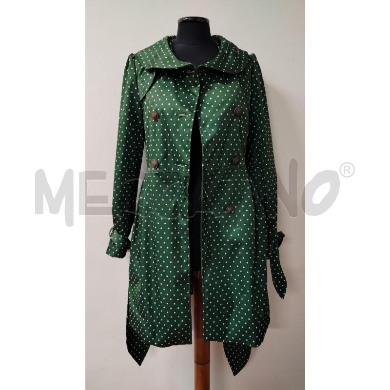 TRENCH DONNA POEM LONDON VERDE SCURO POIS BIANC  | Mercatino dell'Usato Roma cinecitta' 1