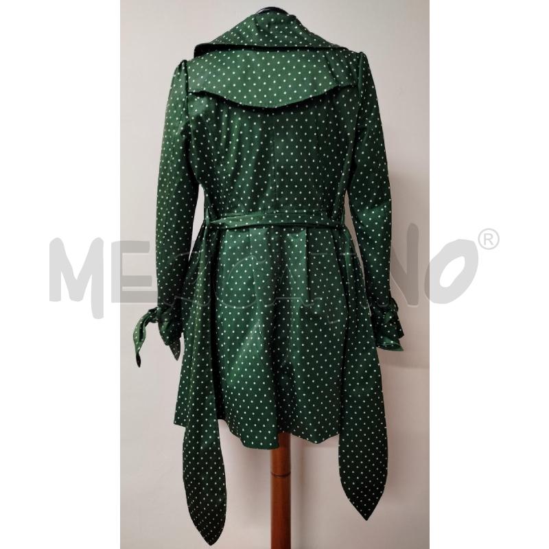 TRENCH DONNA POEM LONDON VERDE SCURO POIS BIANC  | Mercatino dell'Usato Roma cinecitta' 2