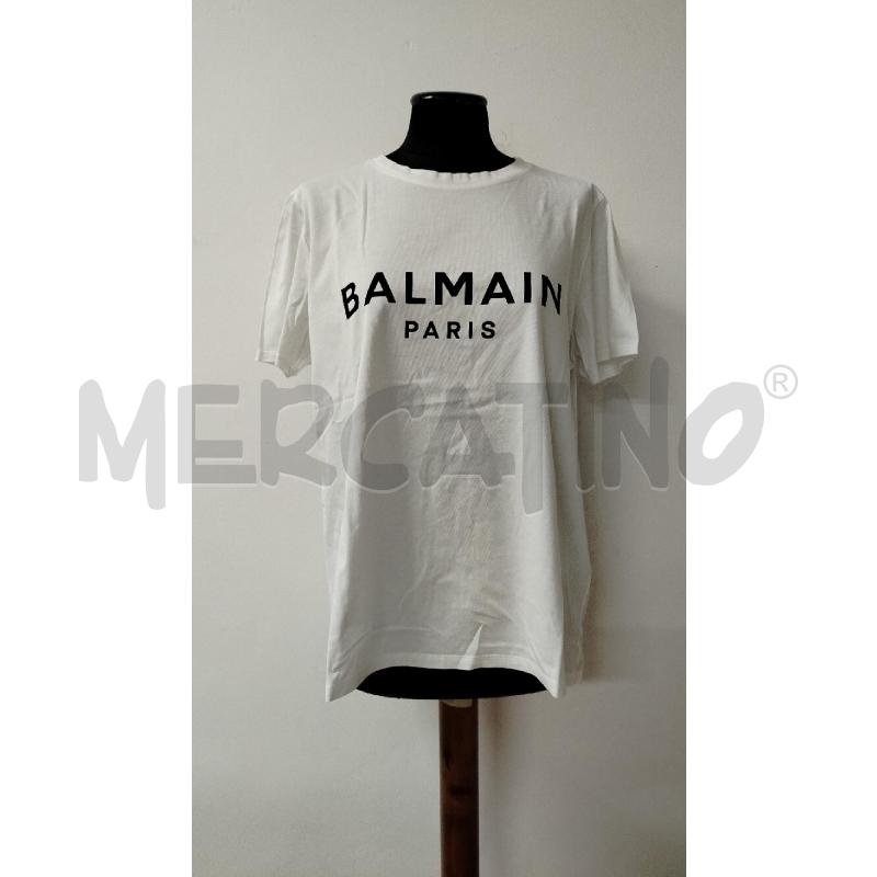 T SHIRT DONNA BALMAIN BIANCA STAMPA NERA | Mercatino dell'Usato Roma cinecitta' 1