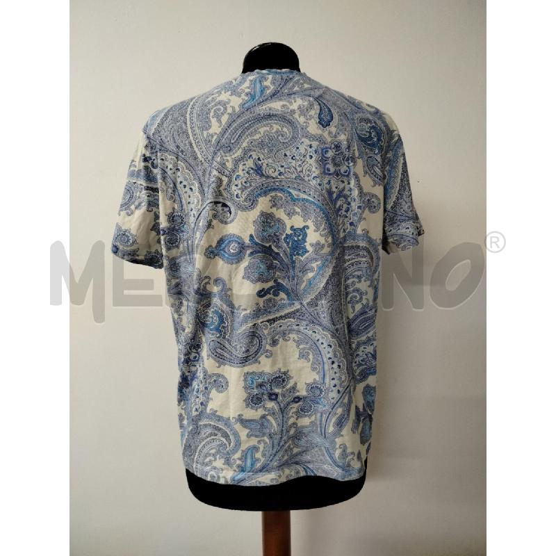 T SHIRT UOMO ETRO BIANCA AZZURRA PAISLEY  | Mercatino dell'Usato Roma cinecitta' 2