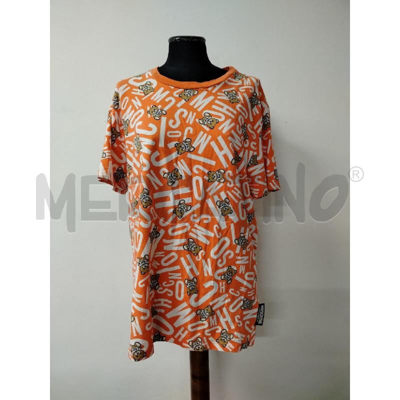 T SHIRT UOMO MOSCHINO ARANCIO SCRITTE BAINCHE ORSTTI | Mercatino dell'Usato Roma cinecitta' 1
