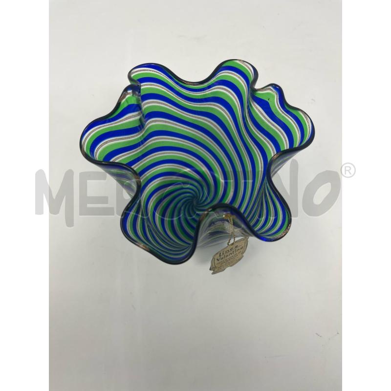 VASETTO  LINEA VALENTINA MURANO VETRO VERD BLU  | Mercatino dell'Usato Roma cinecitta' 2