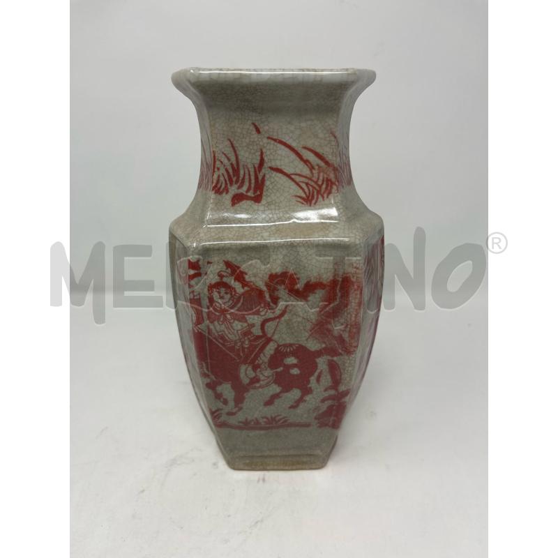 VASO BASE ESAGONALE CINESE DISEGNO ROSSO  | Mercatino dell'Usato Roma cinecitta' 2