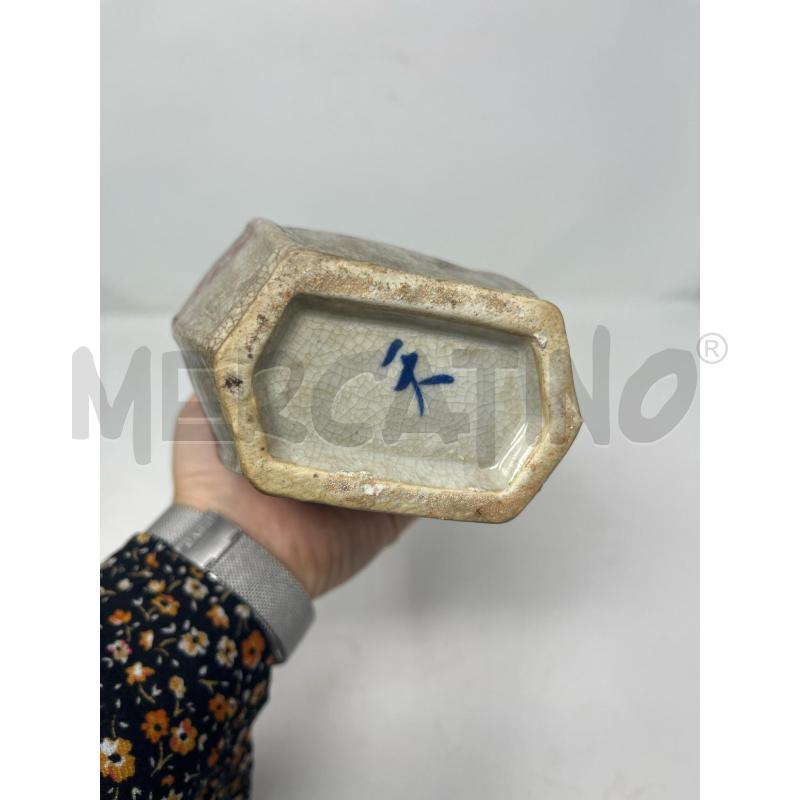 VASO BASE ESAGONALE CINESE DISEGNO ROSSO  | Mercatino dell'Usato Roma cinecitta' 4