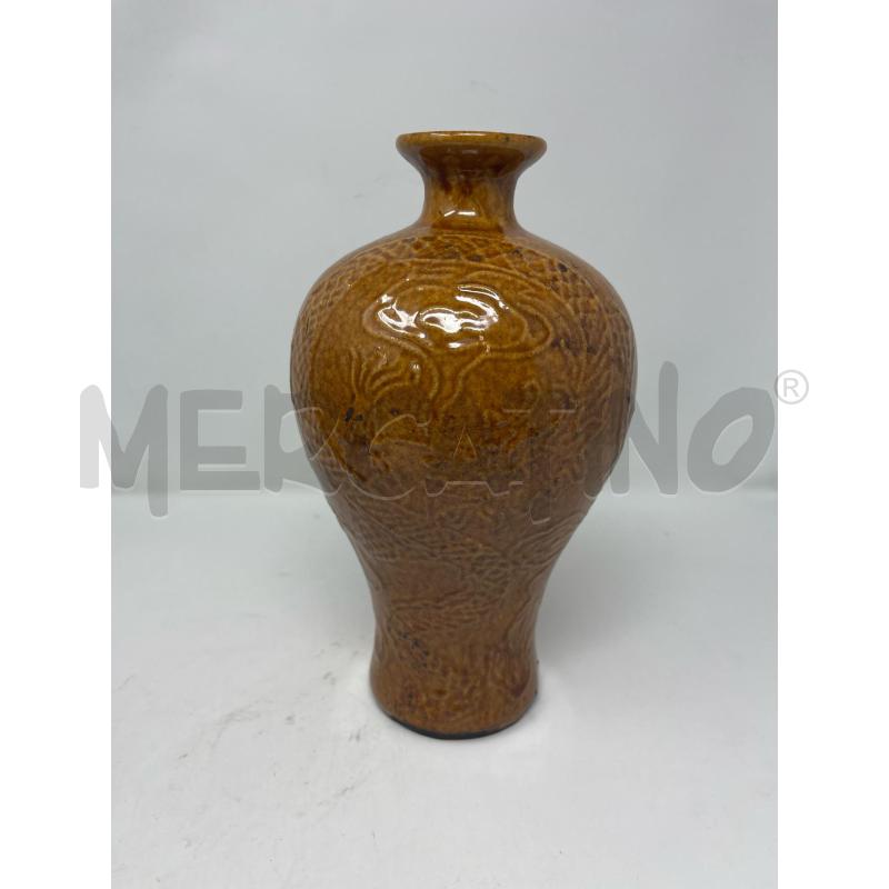 VASO CINESE MARRONCINO DRAGONE RILIEVO | Mercatino dell'Usato Roma cinecitta' 1
