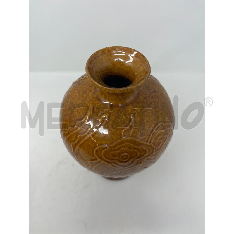 VASO CINESE MARRONCINO DRAGONE RILIEVO | Mercatino dell'Usato Roma cinecitta' 3