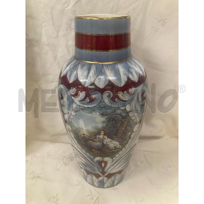 VASO SESTO FIORENTINO CER A LUSTRO FOGLIE BIANC BORDEAUX  | Mercatino dell'Usato Roma cinecitta' 1