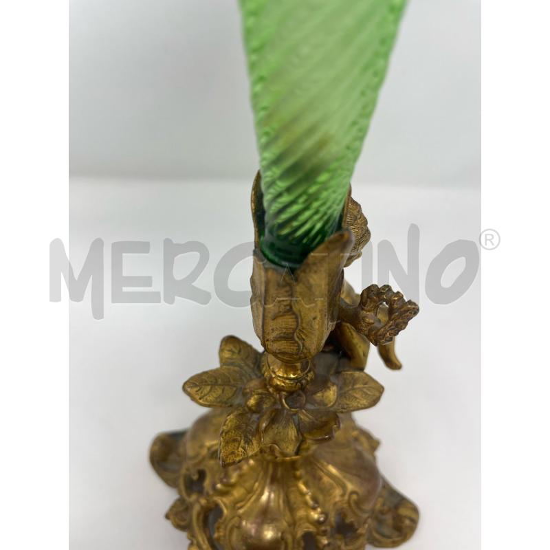 VASO STILE VITTORIANO VETRO OPALESCENTE VERDE | Mercatino dell'Usato Roma cinecitta' 3
