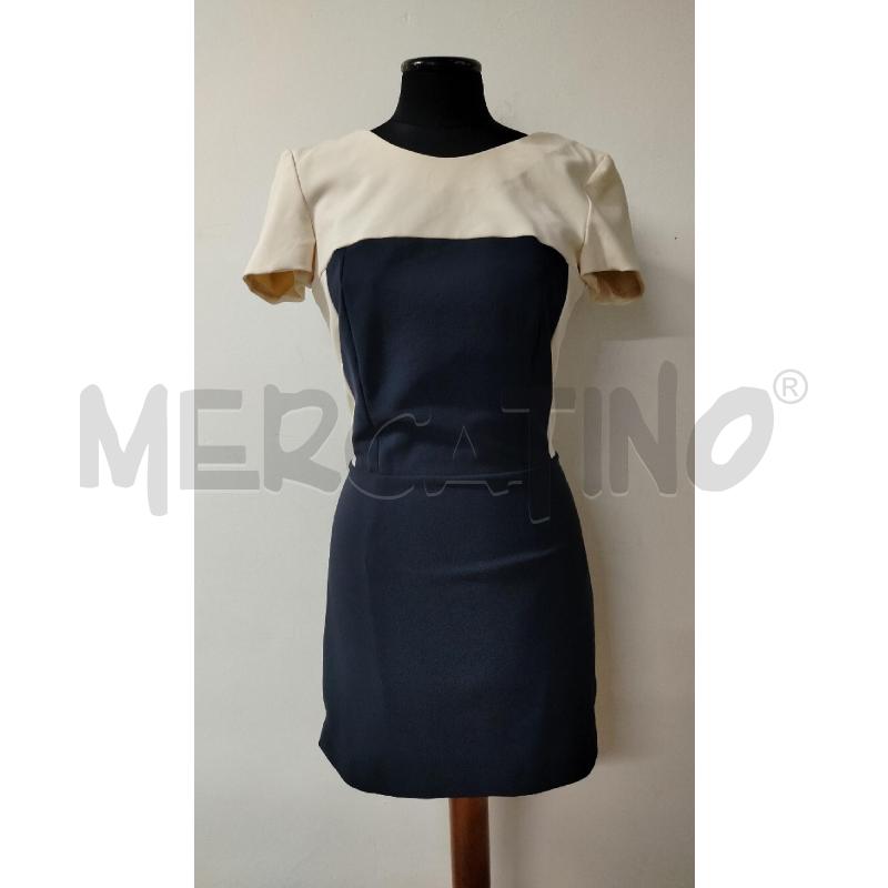 VESTITO DONNA ELISABETTA FRANCHI PANNA BLU SCURO SCOLLATO DIETRO | Mercatino dell'Usato Roma cinecitta' 1