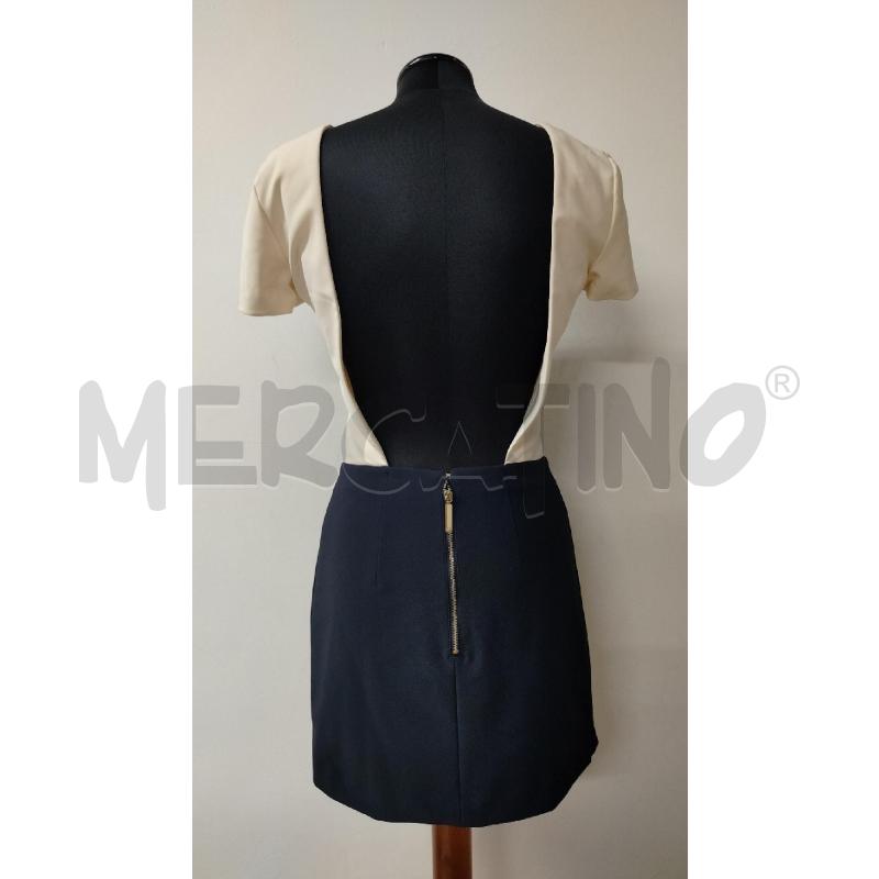 VESTITO DONNA ELISABETTA FRANCHI PANNA BLU SCURO SCOLLATO DIETRO | Mercatino dell'Usato Roma cinecitta' 2