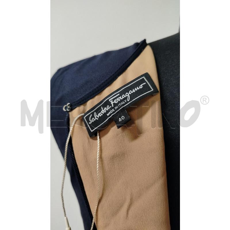 VESTITO DONNA FERRAGAMO BLU SCURO INSERTI VELATI DA RIV  | Mercatino dell'Usato Roma cinecitta' 3