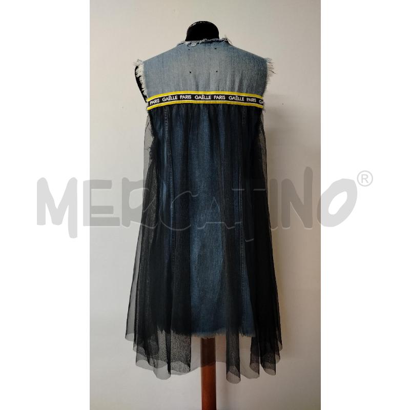 VESTITO DONNA GAELLE DENIM SFRANGIATO TULLE NERO  | Mercatino dell'Usato Roma cinecitta' 2
